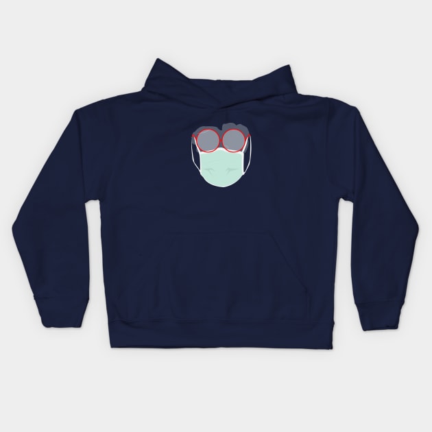 foggy glasses, face mask Kids Hoodie by tita